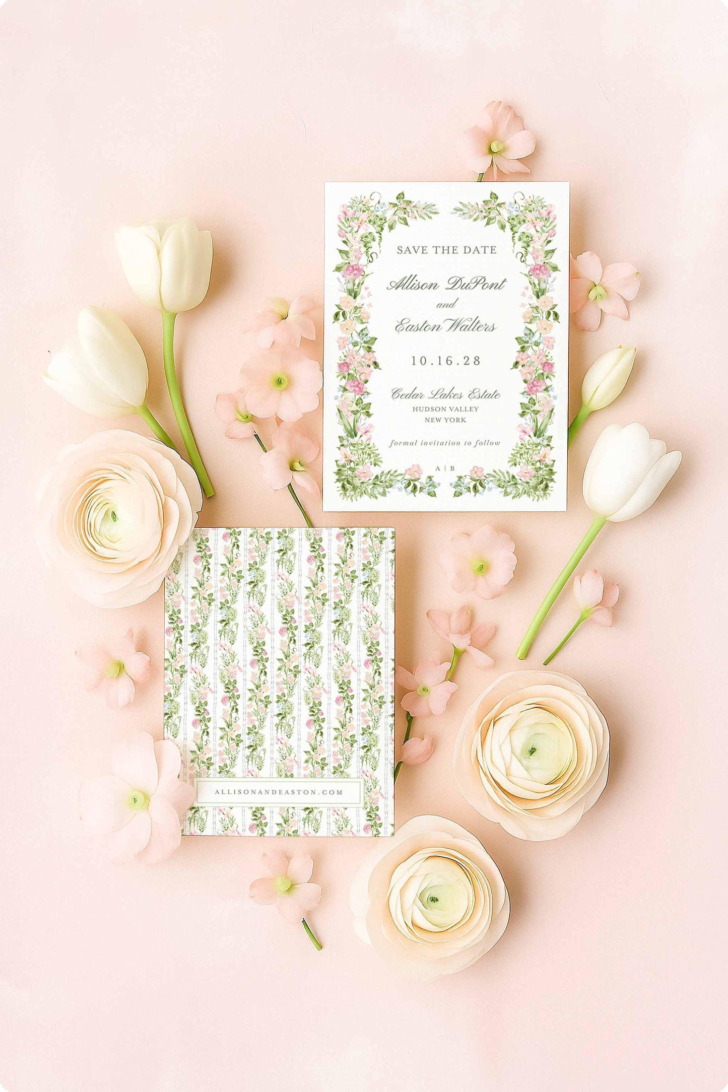 Hand-Painted Floral Save the Date Template