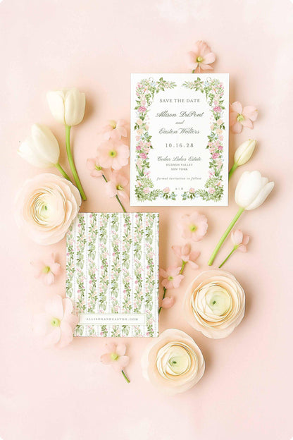 Hand-Painted Floral Save the Date Template