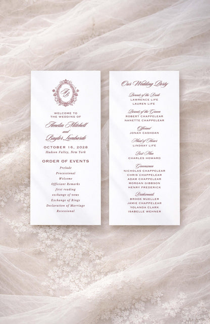 Vintage Lace Wedding Program Template