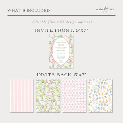 Mahjong Baby Shower Invitation Template