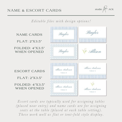 Blue Rattan Wedding Template Bundle