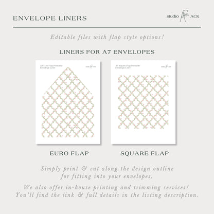 Watercolor Trellis Envelope Liner Template