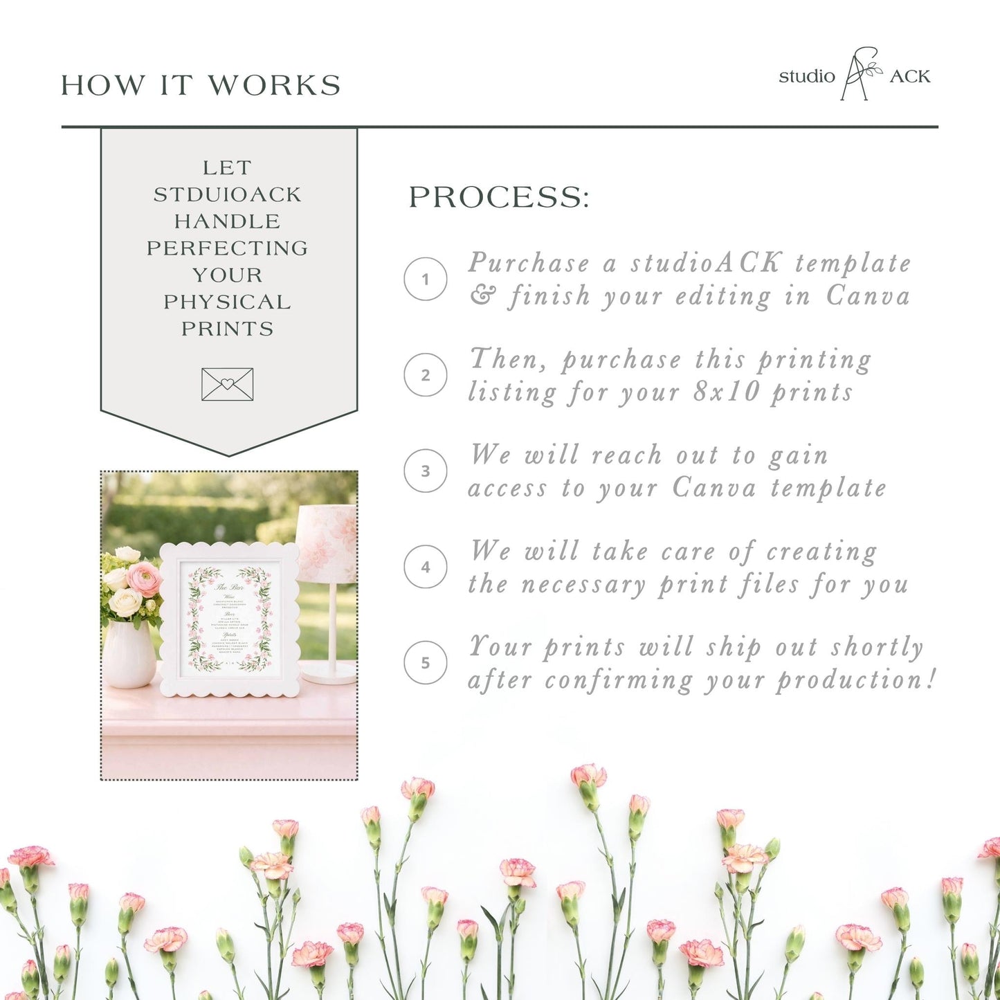 8x10 Professional Printing | Prints for Frames | Tabletop Signage | Template Printing from studioACK