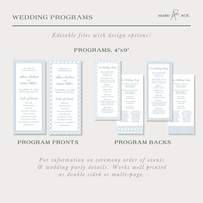 Blue Rattan Wedding Template Bundle