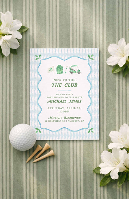 Golf Baby Shower Invitation Template