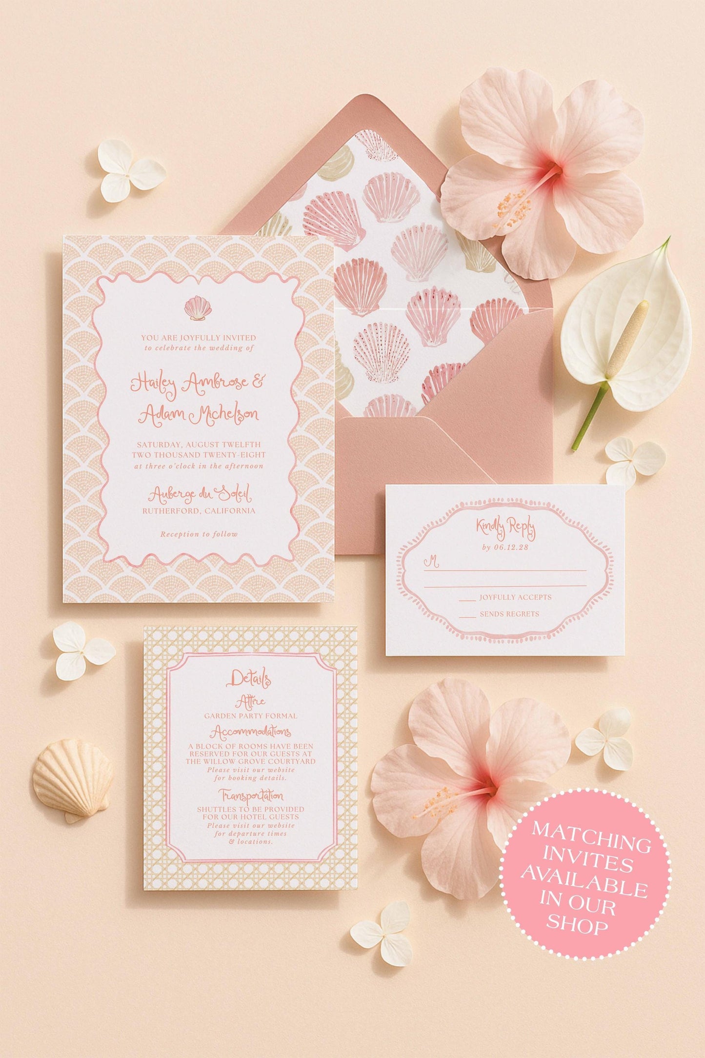 Whimsical Beach Wedding Program Template