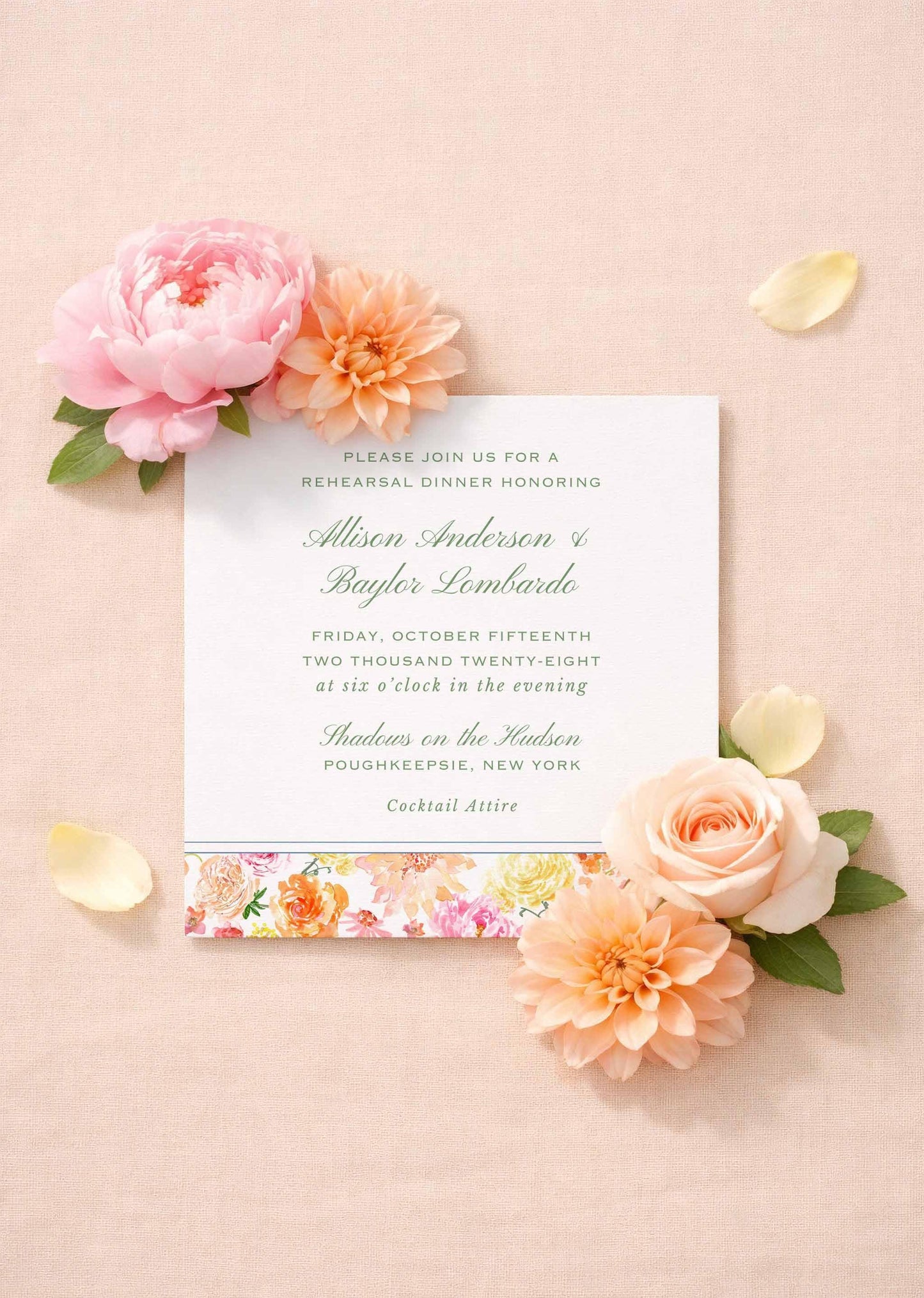 Bright Colorful Floral Rehearsal Dinner Invitation Template