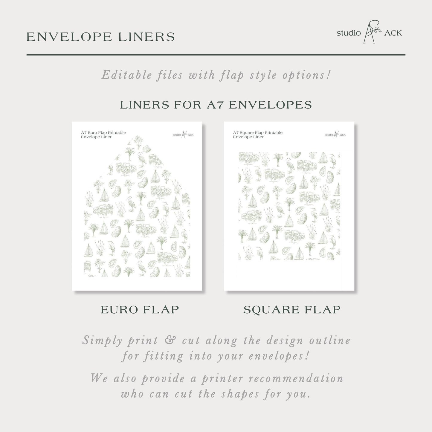 Southern Toile Envelope Liner Template