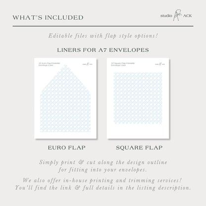 Blue Rattan Envelope Liner Template