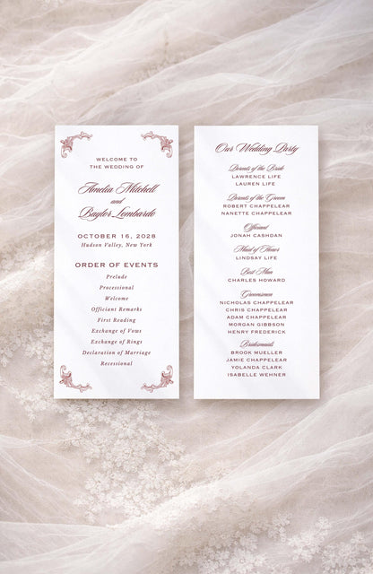 Vintage Lace Wedding Program Template