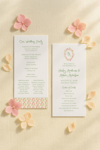 Whimsical Garden Wedding Program Template