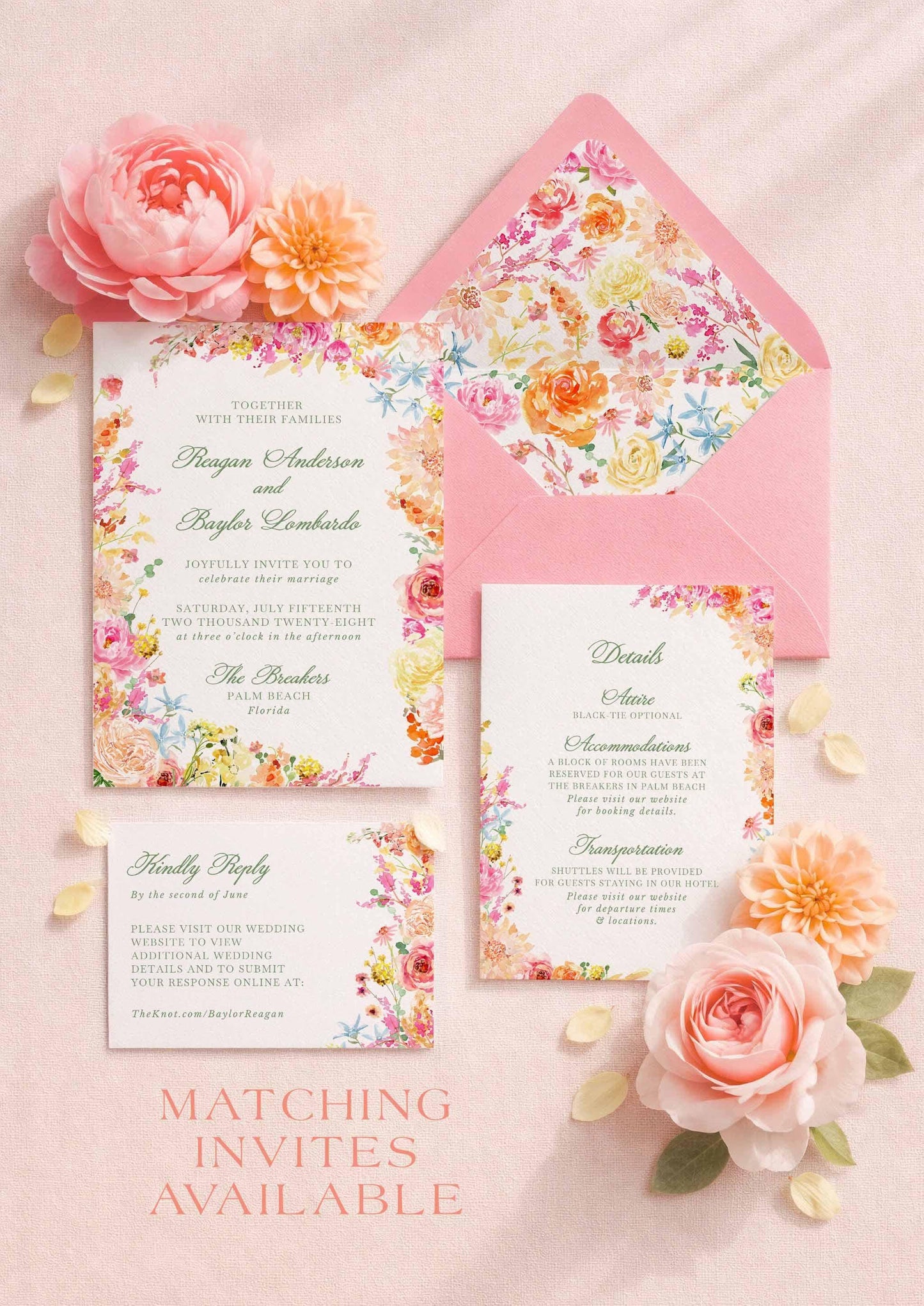 Colorful Floral Save the Date Template