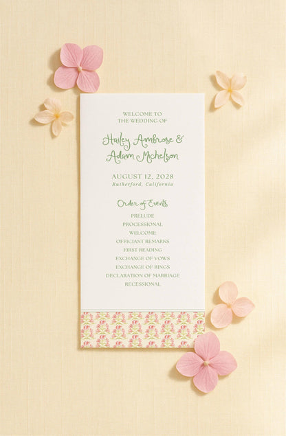 Whimsical Garden Wedding Program Template