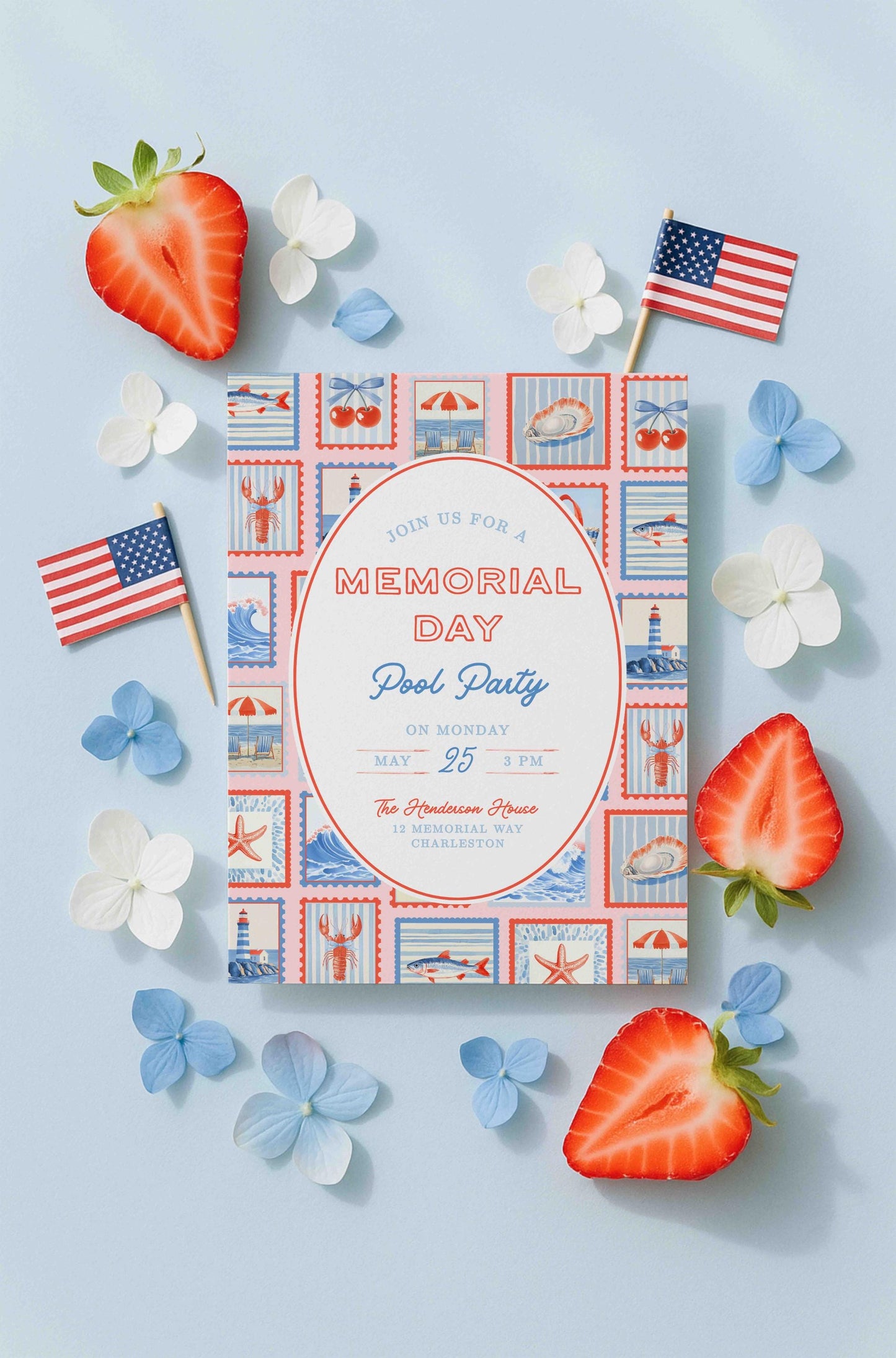 Pool Party Party Invitation Template