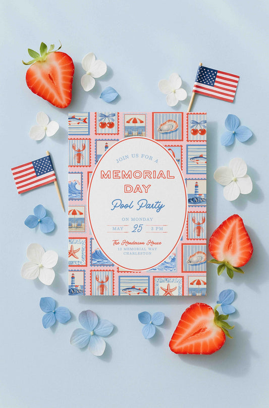 Pool Party Party Invitation Template