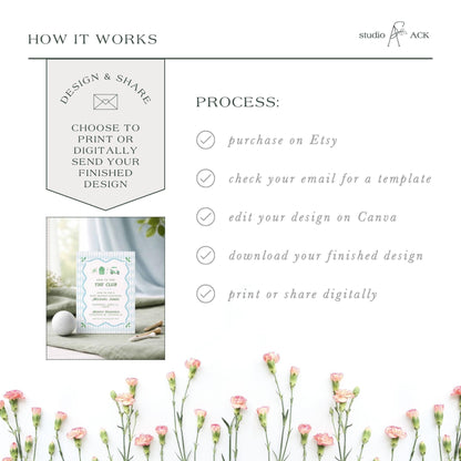 Golf Baby Shower Invitation Template