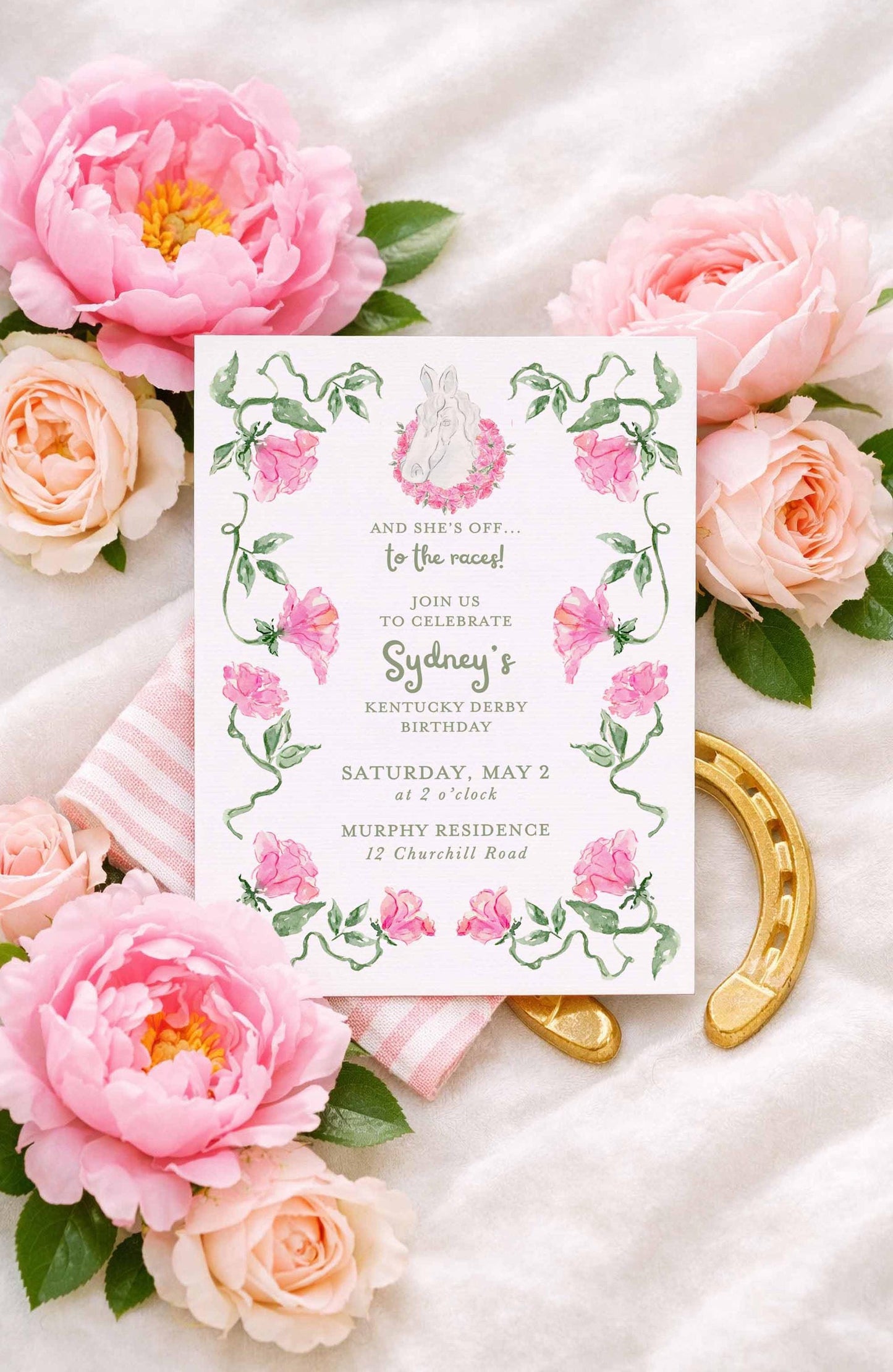 Kentucky Derby Birthday Invitation Template