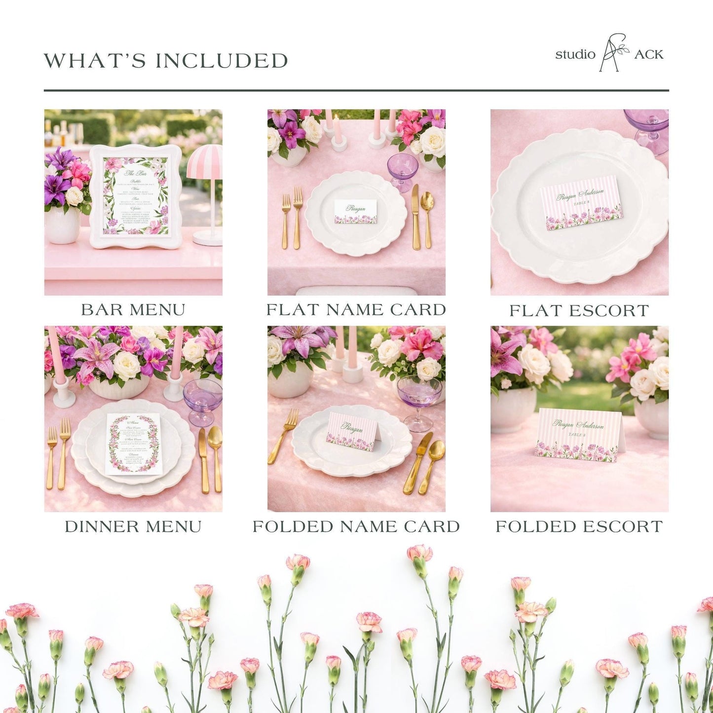 Purple Floral Wedding Template Bundle