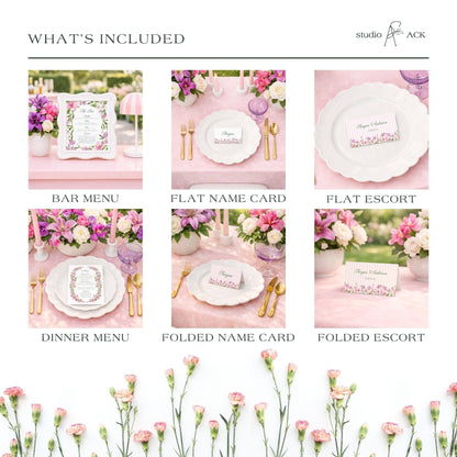 Purple Floral Wedding Template Bundle