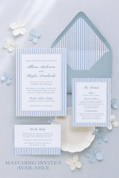 Blue Striped Envelope Liner Template