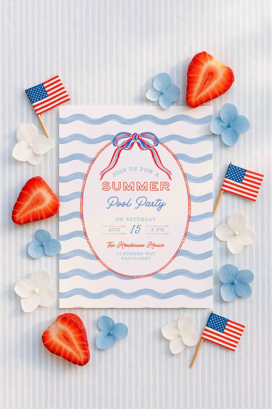 Pool Party Birthday Invitation Template