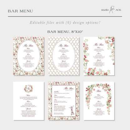 Dusty Pink Floral Wedding Template Bundle