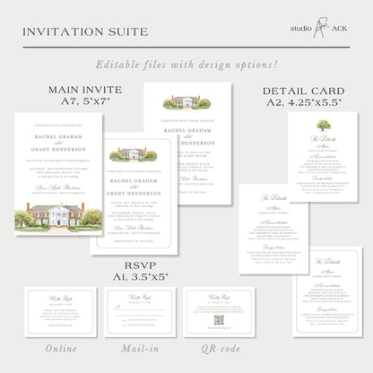 Boone Hall Wedding Template Bundle
