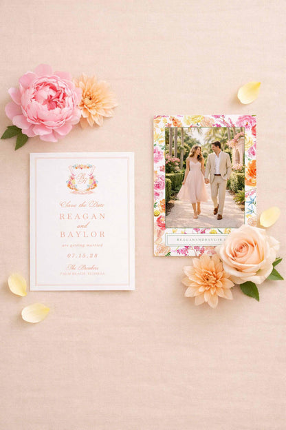 Colorful Floral Save the Date Template