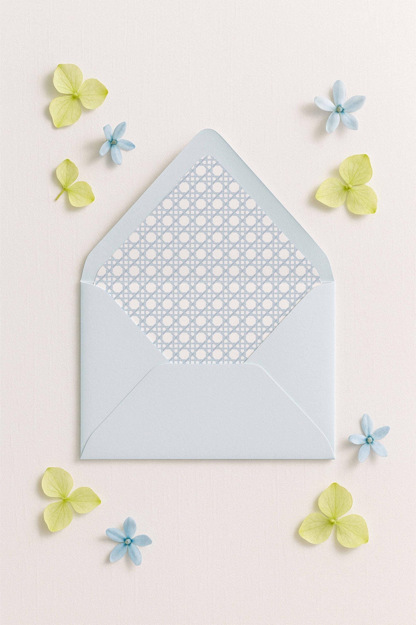Blue Rattan Wedding Invitation Suite Template