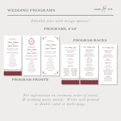 Vintage Lace Wedding Program Template