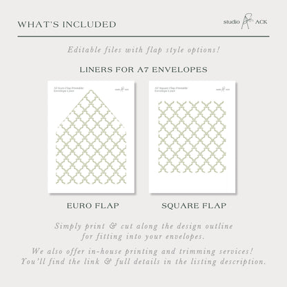 Watercolor Trellis Envelope Liner Template