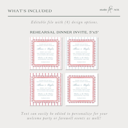 Patriotic Rehearsal Dinner Invitation