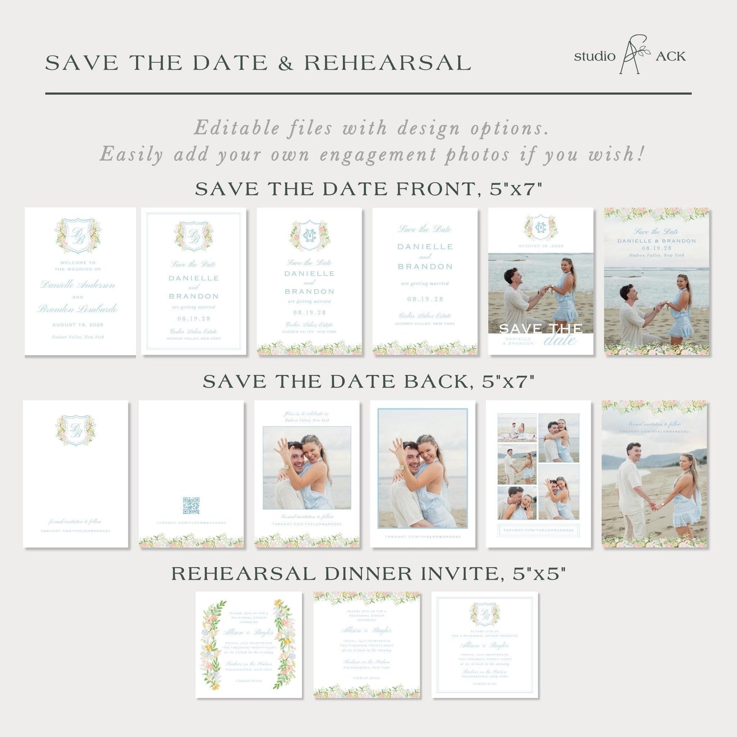 Colorful Floral Wedding Template Bundle