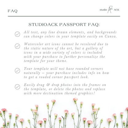 Pink & Orange Tropical Wedding Passport Invitation Template