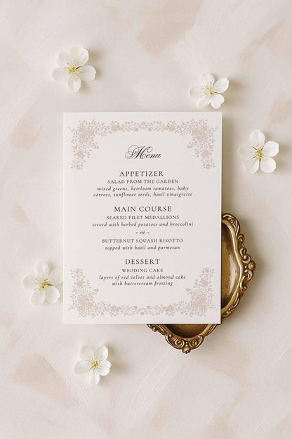 Neutral Floral Line Art Wedding Template Bundle