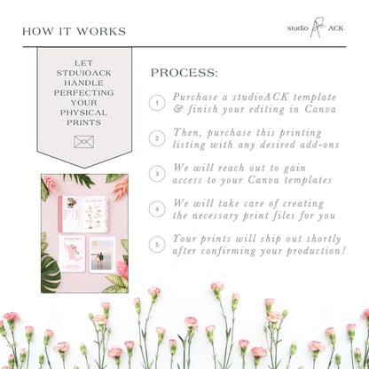 Folded Card Professional Printing | Passport | 5x7 Folding Card Stock Prints with Option to Add Envelopes | Template Printing from studioACK