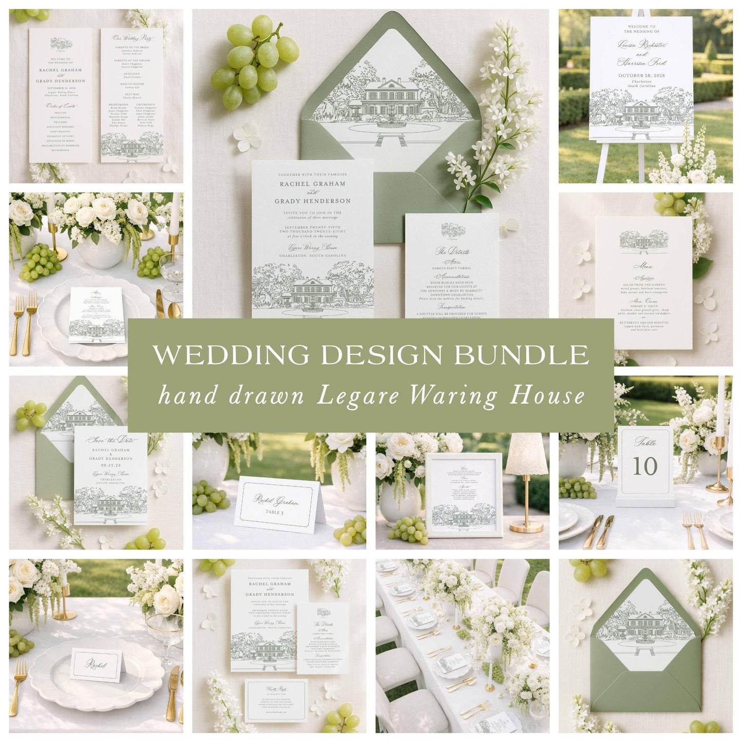 Legare Waring House Wedding Template Bundle
