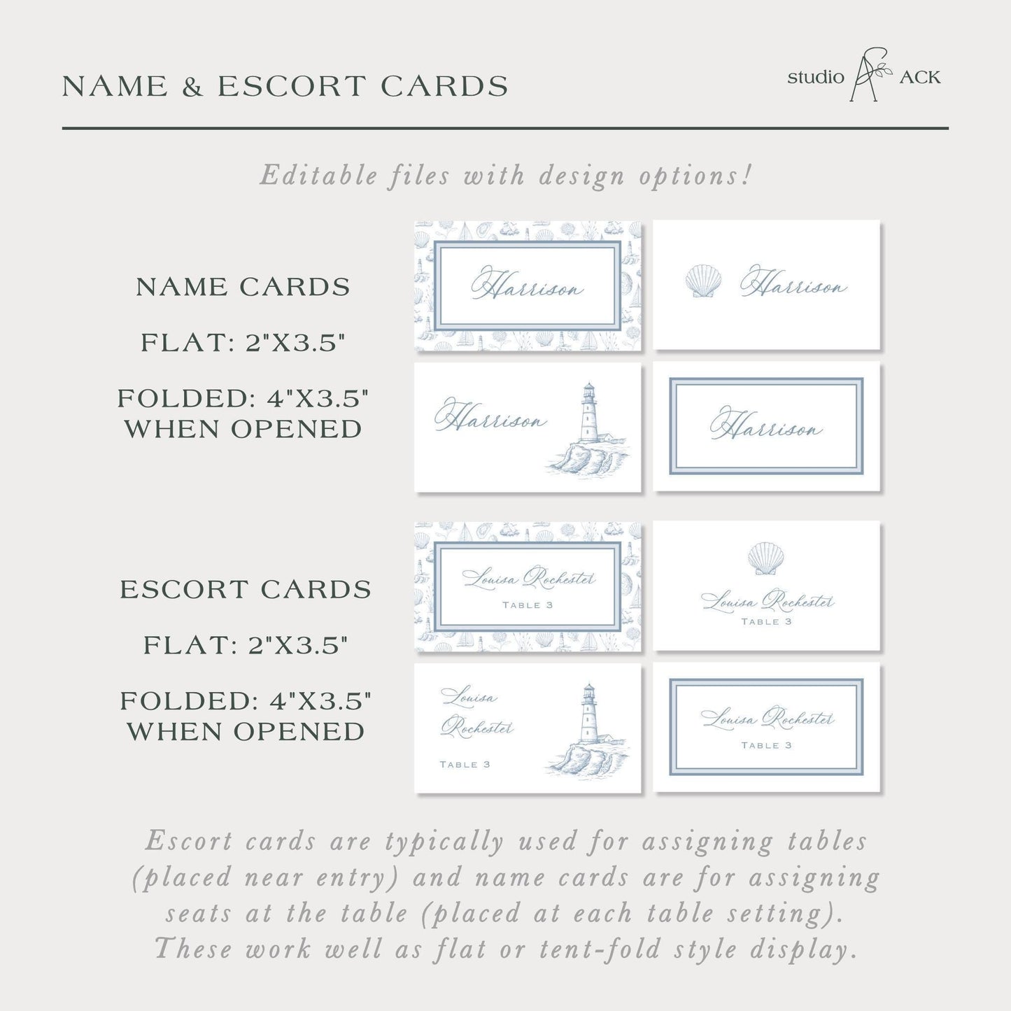 Coastal Toile Wedding Template Bundle