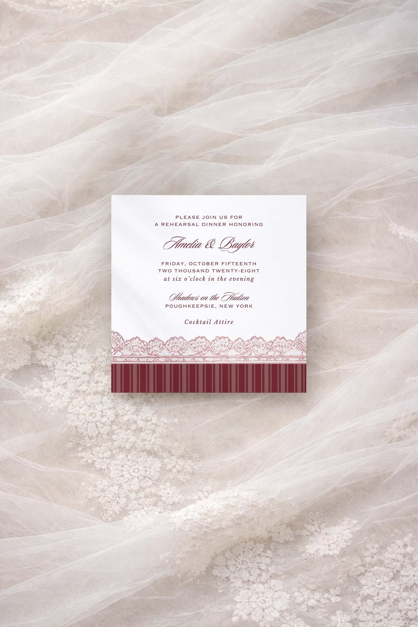Vintage Lace Rehearsal Dinner Invitation