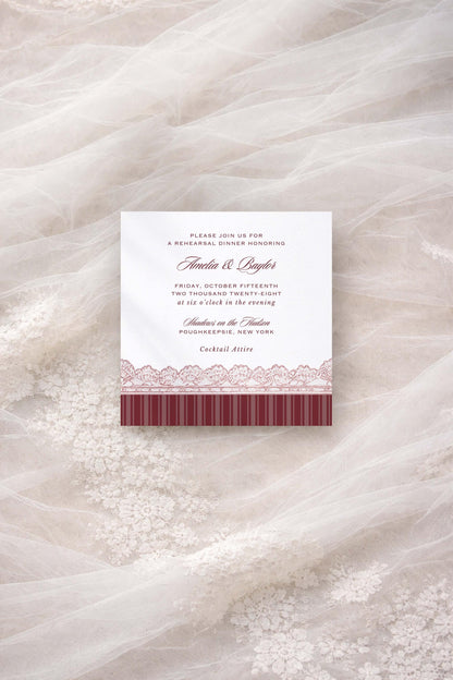 Vintage Lace Rehearsal Dinner Invitation