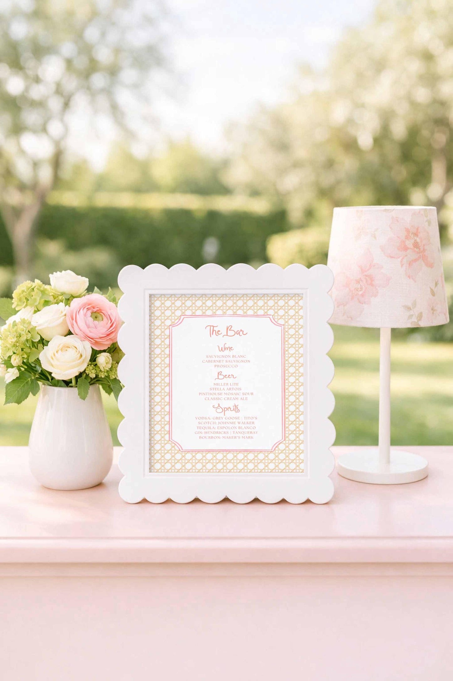 Whimsical Beach Wedding Bar Menu Template