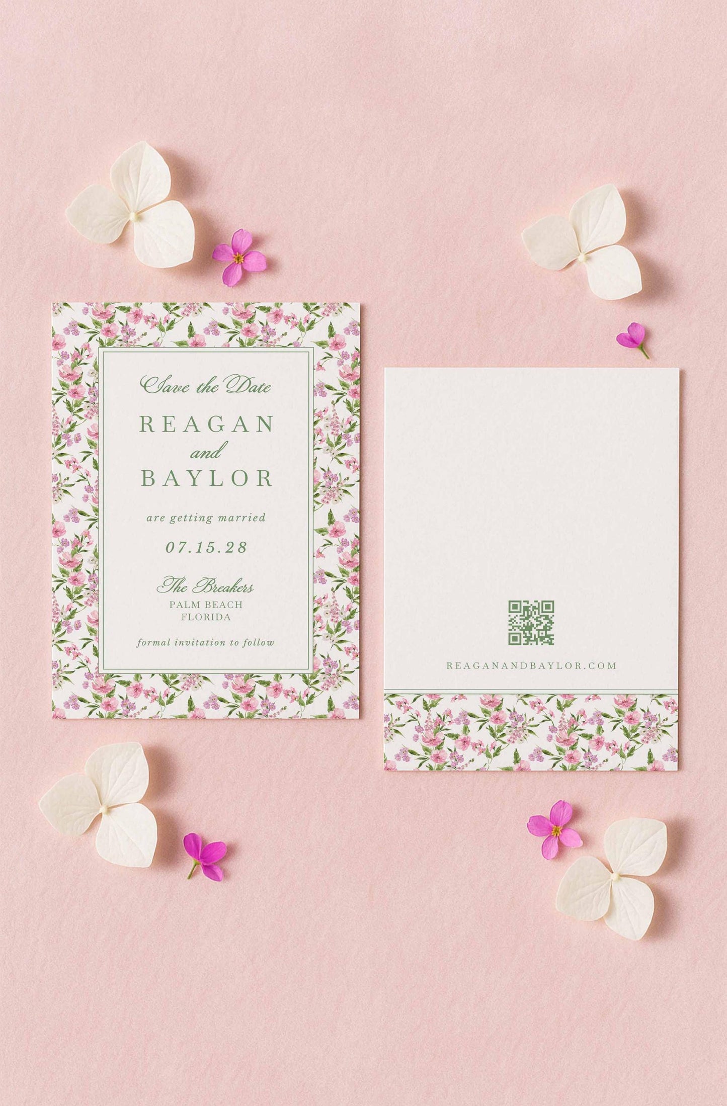 Purple Floral Save the Date Template