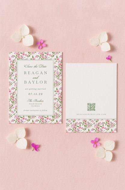 Purple Floral Save the Date Template