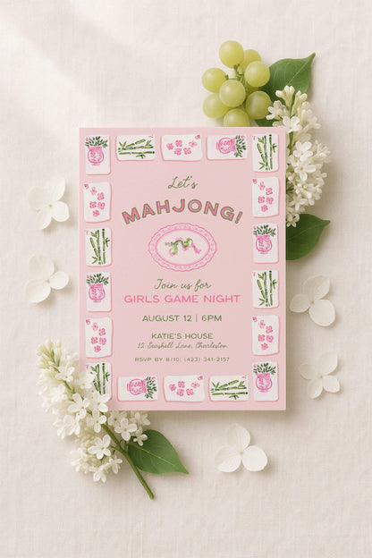 Mahjong Party Invitation Template