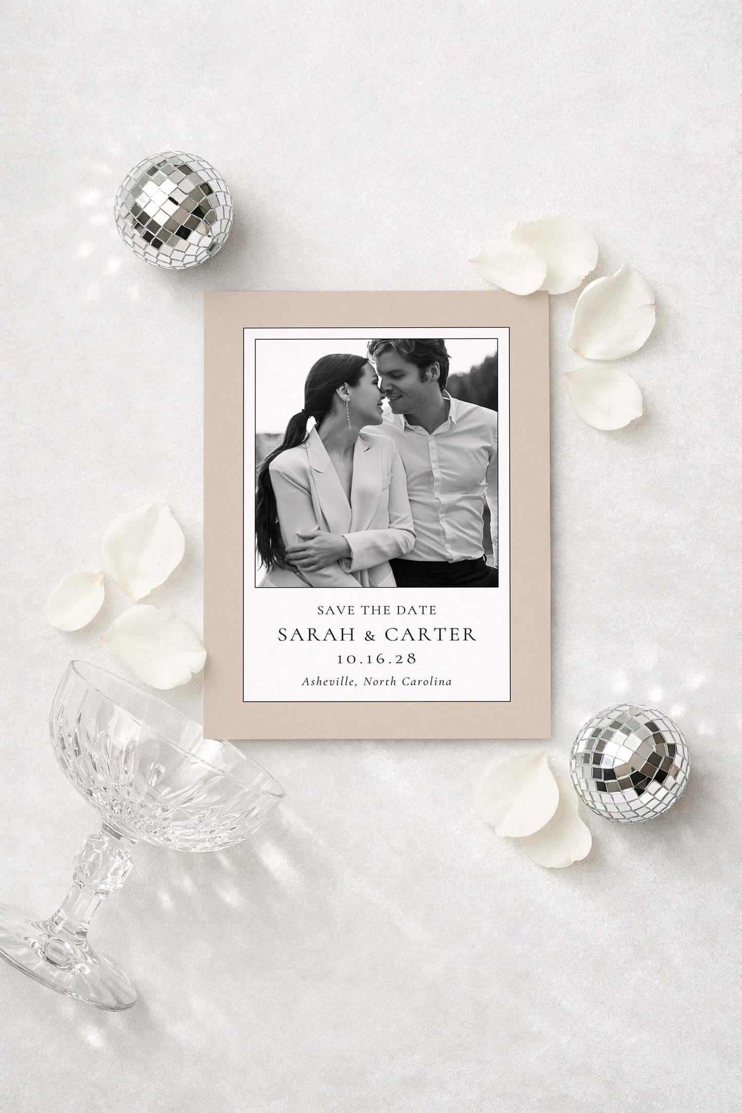Modern Beige Save the Date Template