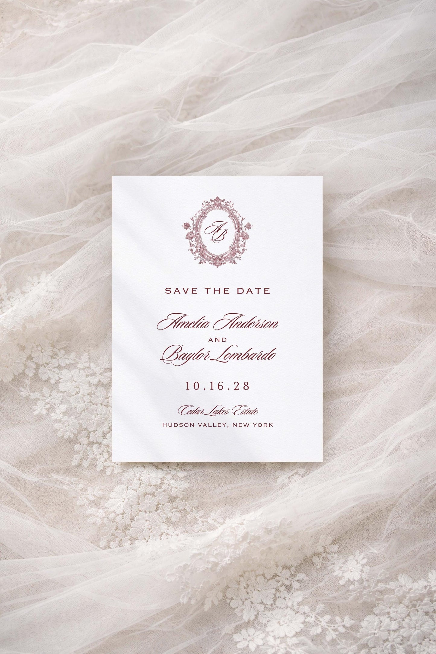 Vintage Lace Save the Date Template