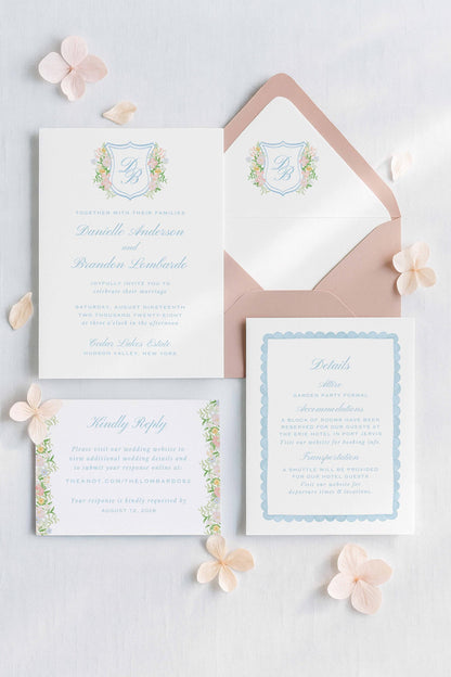 Colorful Floral Wedding Invitation Suite Template