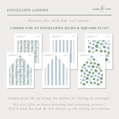 Blue, White & Green Envelope Liner Template