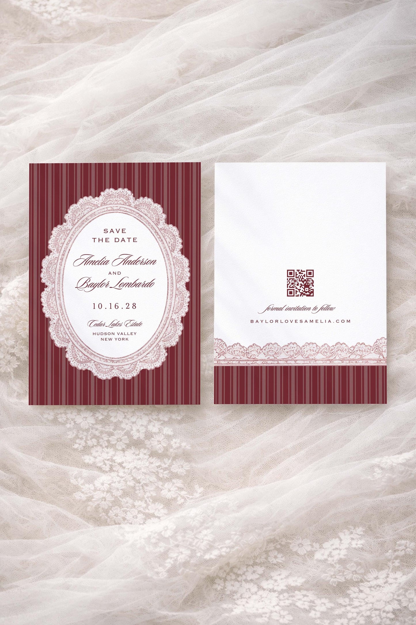 Vintage Lace Save the Date Template