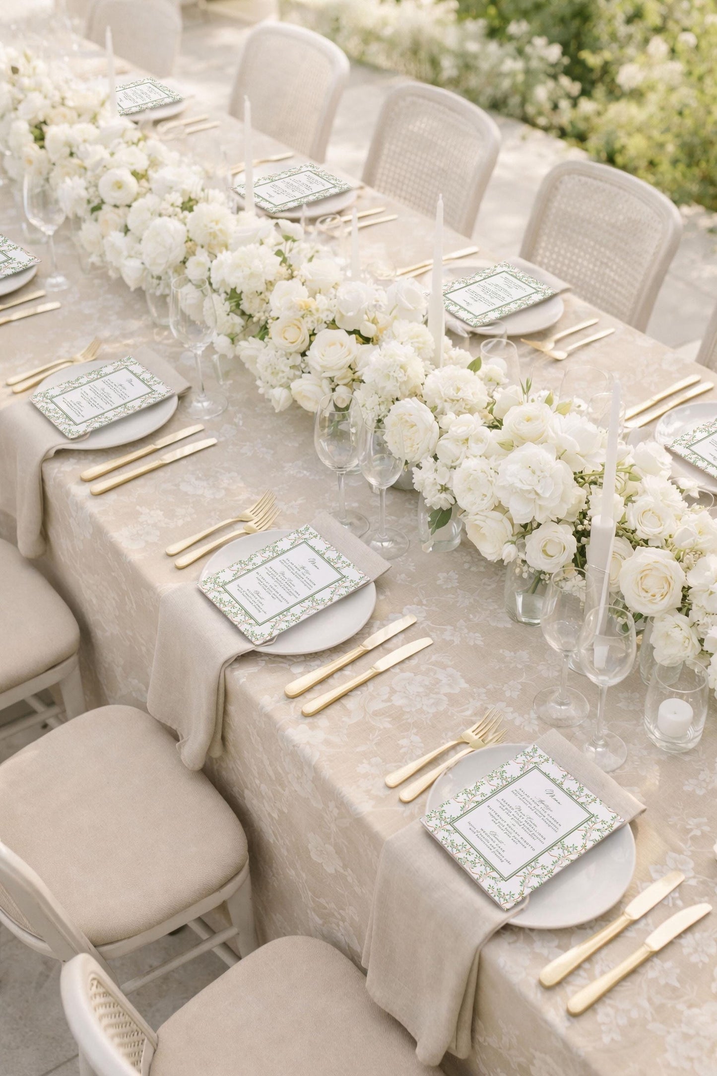 Neutral Chinoiserie Wedding Menu Template
